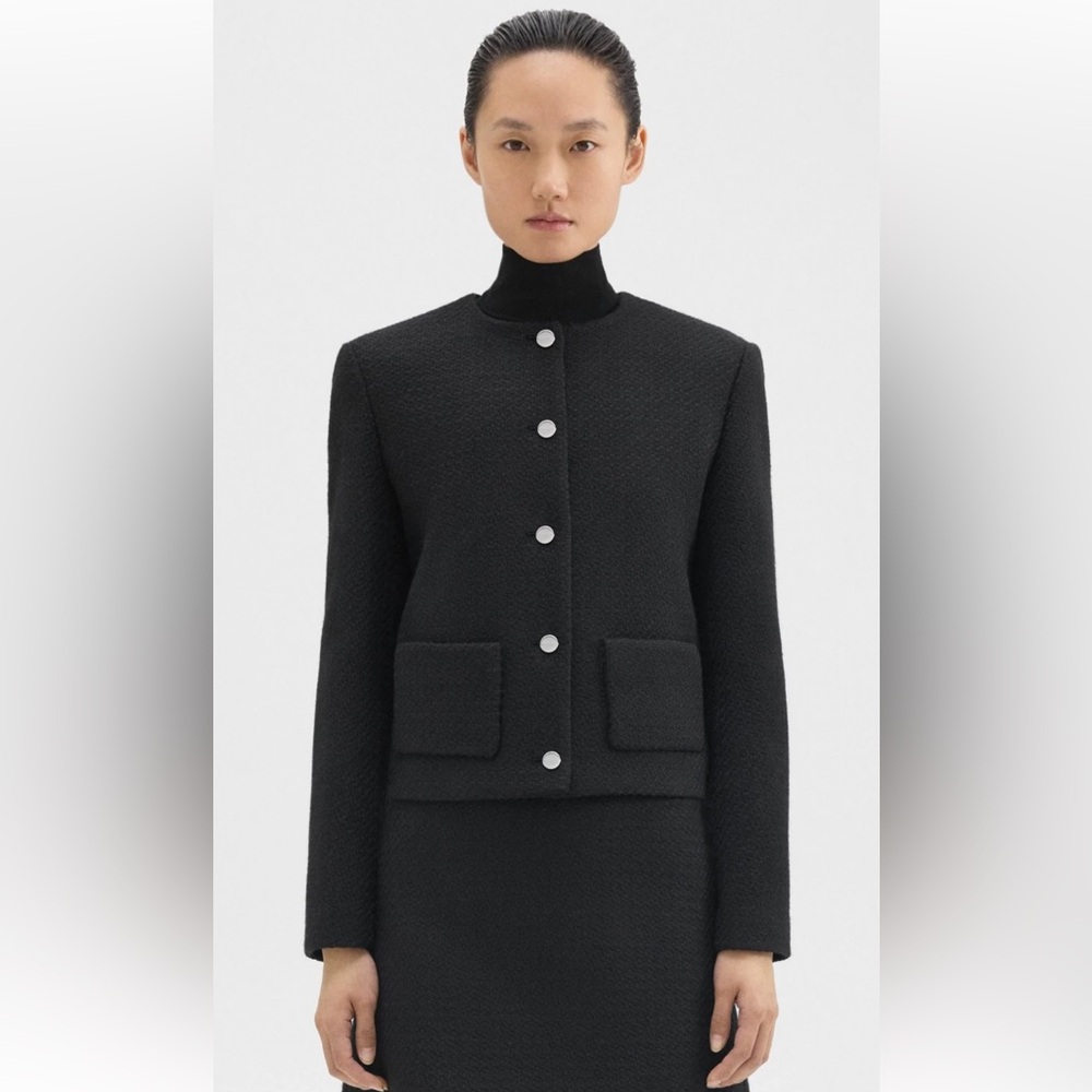 Theory   Crop Wool-Blend Jacket